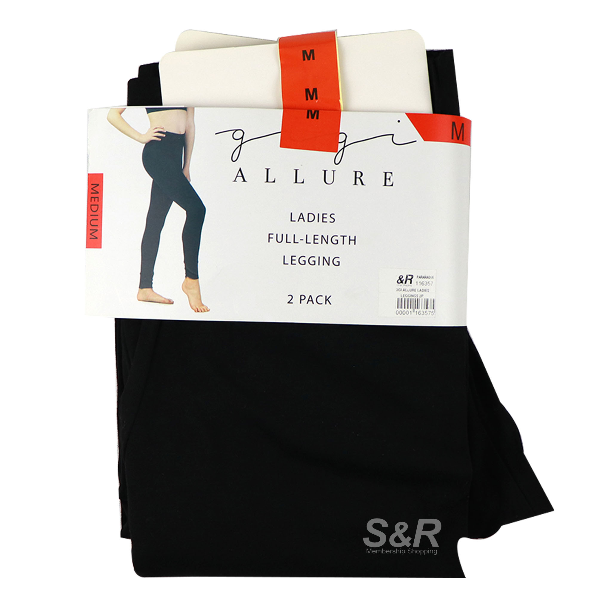 Allure Ladies Medium Full-Length Leggings 2pcs